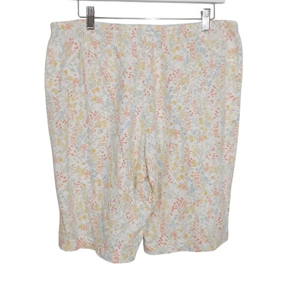 Lauren Ralph Lauren Black Label Pajama Set L Bermuda Shorts Notch Collar Floral - Picture 6 of 16